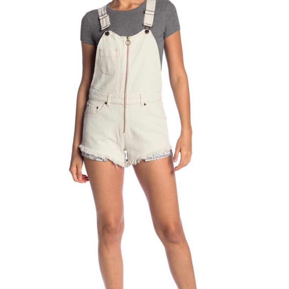 Free People sunkissed shortalls overalls white s